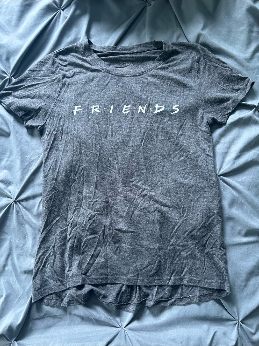 FRIENDS Crewneck Graphic Tee - Heather Gray with White Logo